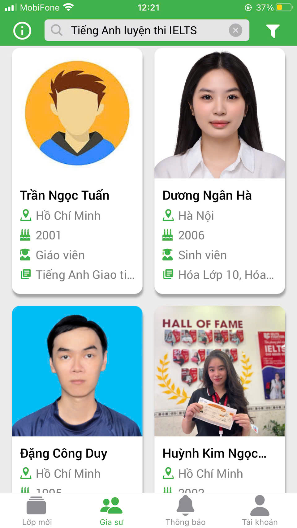 dạy kèm luyện thi ielts